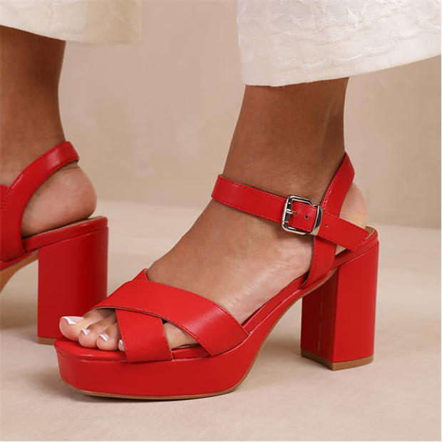 Where’s That From Marcia Statement Platform Strappy Block High Heels