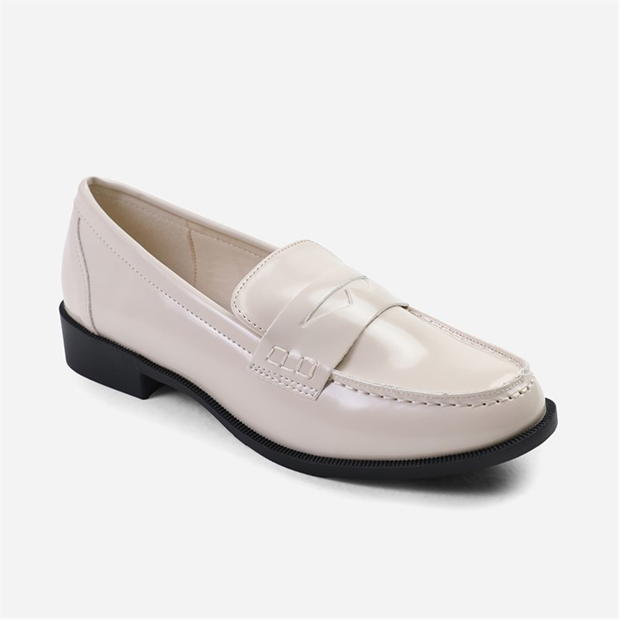 Where’s That From Houston Wide Fit Slip On Loafer In Cream Patent