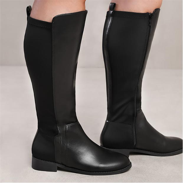 Wheres That From Parker Black Wide Calf Knee High Boots