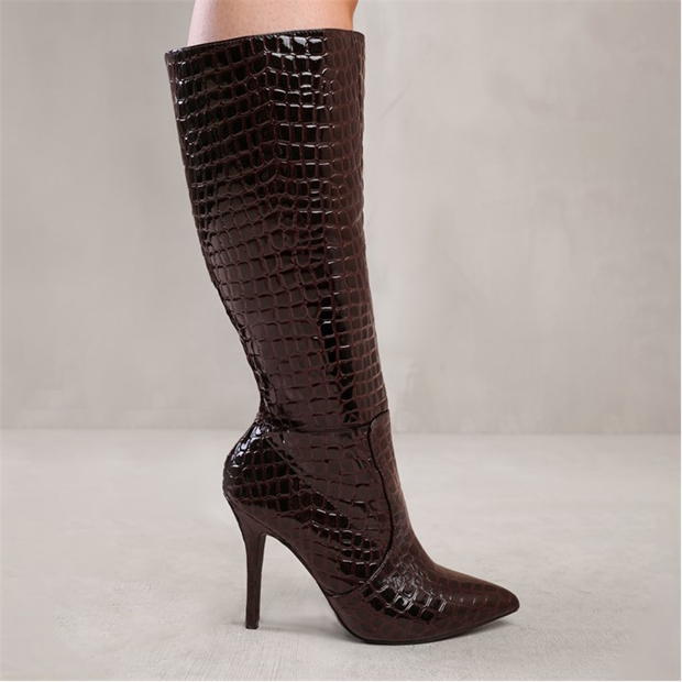 Wheres That From Zoya Wide Calf High Heel Boot In Wide E Fit In Dar