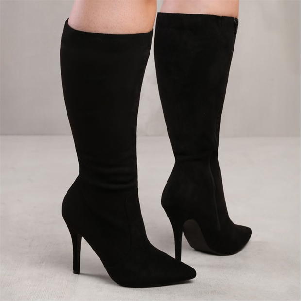 Wheres That From Zoya Wide Calf High Heel Boot In Wide E Fit In Bla