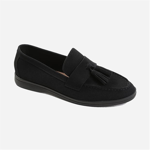 Where’s That From Kenya Slip On Loafer With Tassel Detailing In Blac