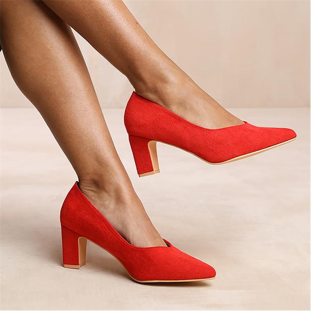 Where’s That From Serena Extra Wide Fit Block Heel With Pointed Toe