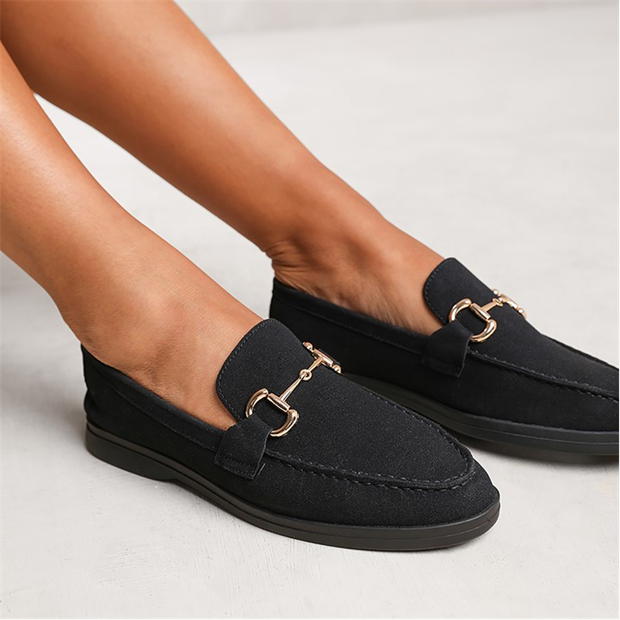 Where’s That From Italy Slip On Loafer With Metal Detailing In Black