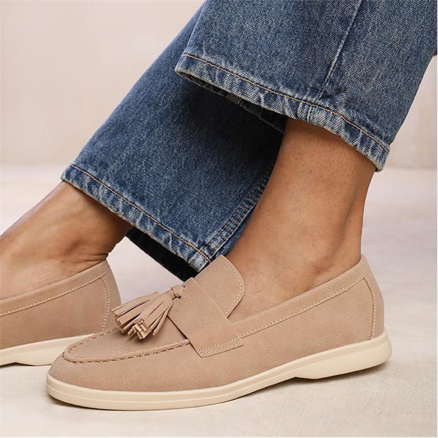 Where’s That From Kenya Slip On Loafer With Tassel Detailing In Khak