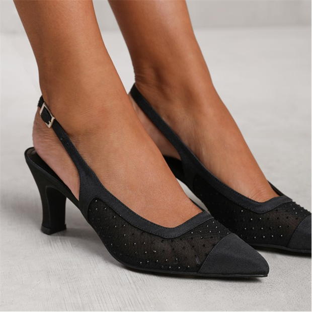 Wheres That From Aspen Diamante Mesh Pointed Heel With Slingback St