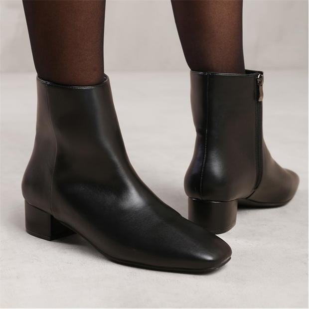 Where’s That From Philadelphia Black Pu Wide Fit Ankle Boots