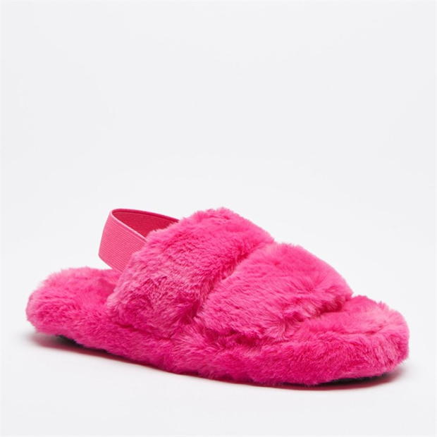Studio Hot Pink Leopard Sling back Slippers