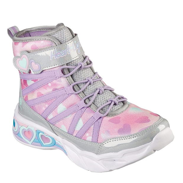 Skechers Lighted Bow Bungee & Strap Boot W H Hiking Boots Girls