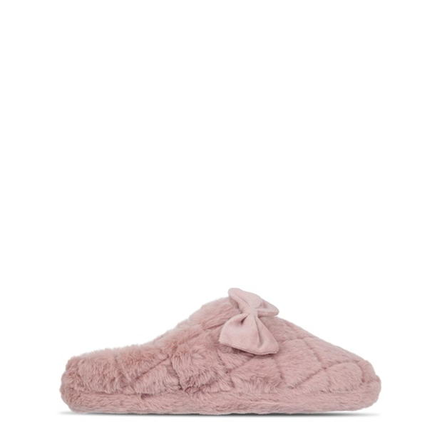 Linea Faux Fur Bow Slipper