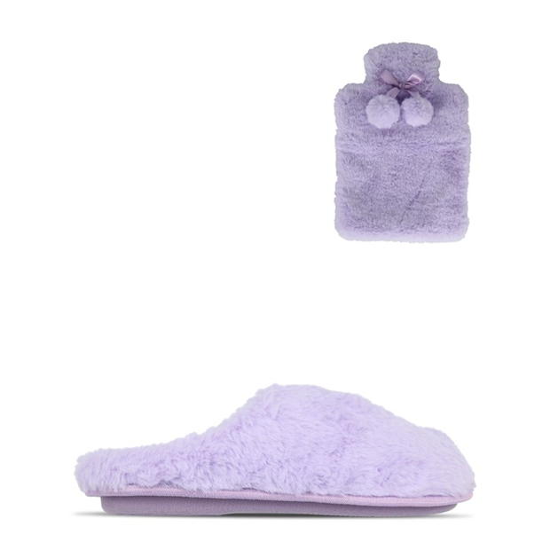 Linea Hot Water Bottle & Slipper Set