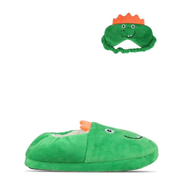 Firetrap Dinosaur Slipper & Eyemask Set