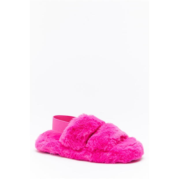 Be You Faux Fur Sling Back Slippers