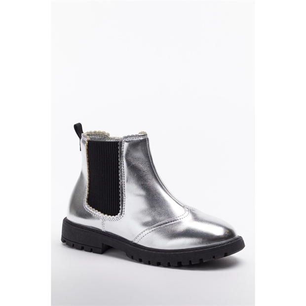 Be You Silver Contrast Sole Chelsea Boot