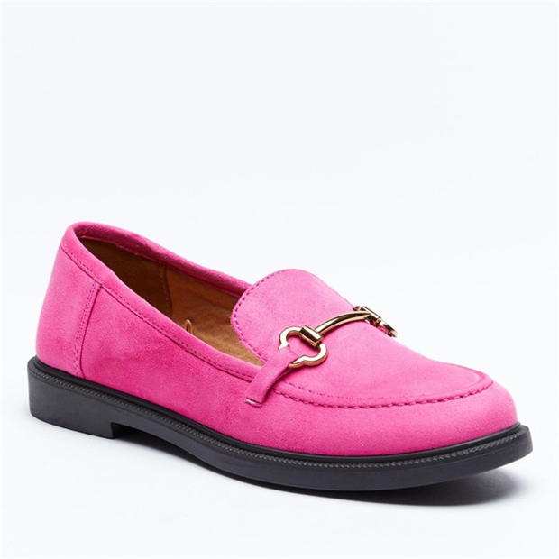 Studio Faux Suede Chain Trim Loafers