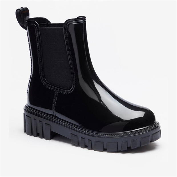 Be You Chunky Gloss Ankle Wellington Boot