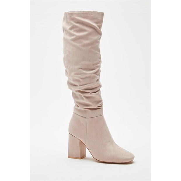 Be You Block Heel Faux Suede Tall Boot