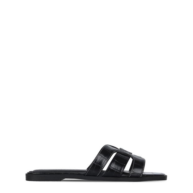 I Saw It First Faux Leather Caged Sandals