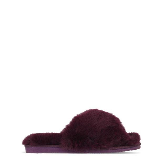 Linea Faux Fur Crossover Slipper