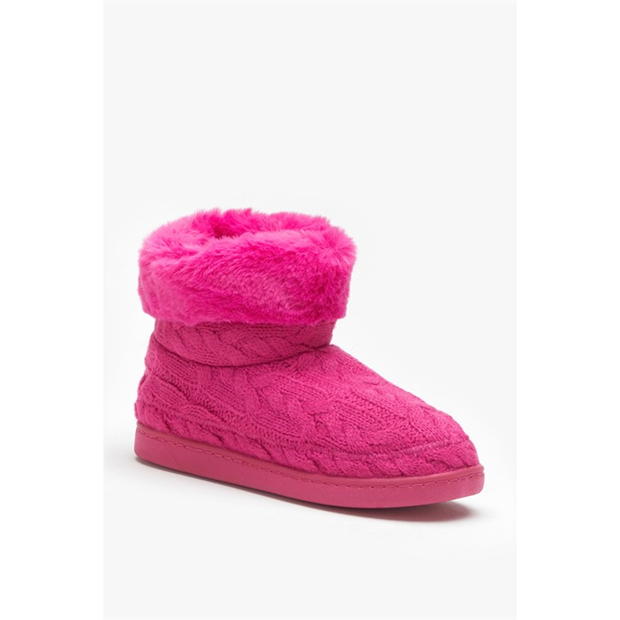 Be You Cable Knit Slipper Boot