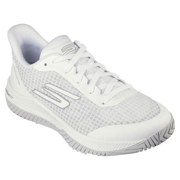 Skechers Mesh With Synthetic Overlays Low To Court Trainers Womens