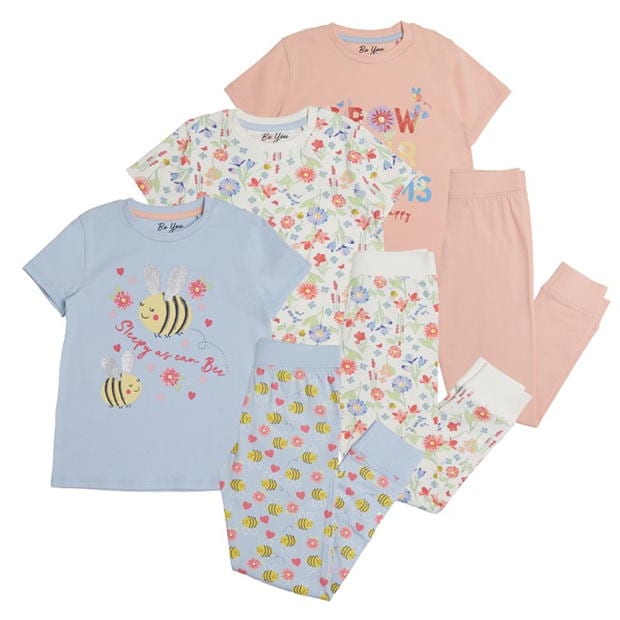 Be You Younger Girls 3 Pack Floral Bee Pyjamas