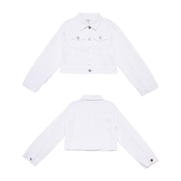 Be You Older Girl Cropped Denim Jacket White