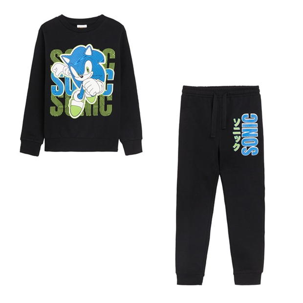 Character Sonic The Hedgehog Sweatshirt and Jogger Set Black