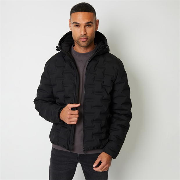 Threadbare Showerproof Quilted Hooded Puffer Jacket