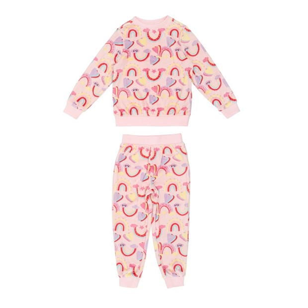 Miso Girls Rainbow Velour Pyjama Set