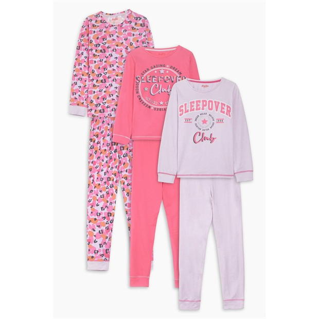 Studio Older Girls 3 Pack Leopard Pyjamas