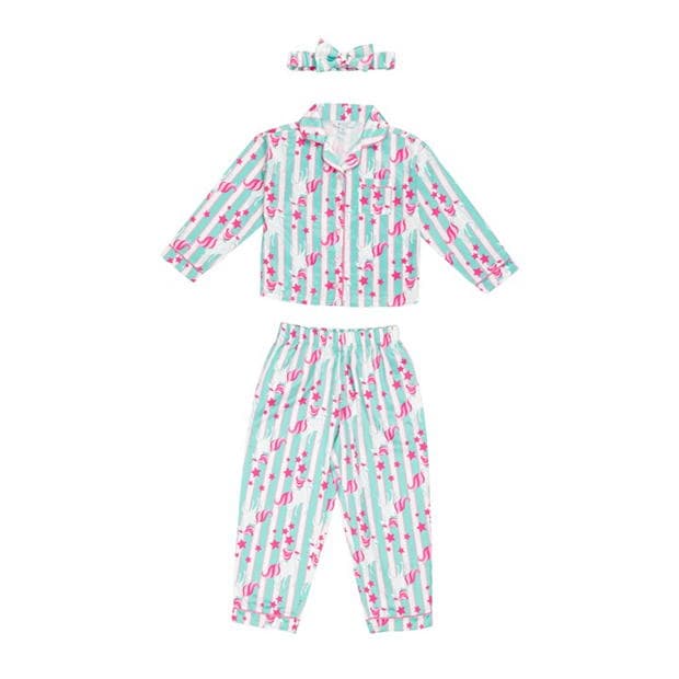 Miso Girls Unicorn Satin Pyjama Set