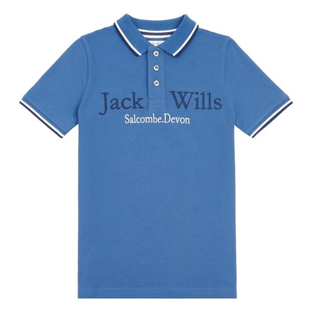 Jack Wills Kids Boys Script Tipped Polo Shirt