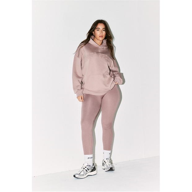 fITS Mauve Distressed Fits Oversized Sweatshirt