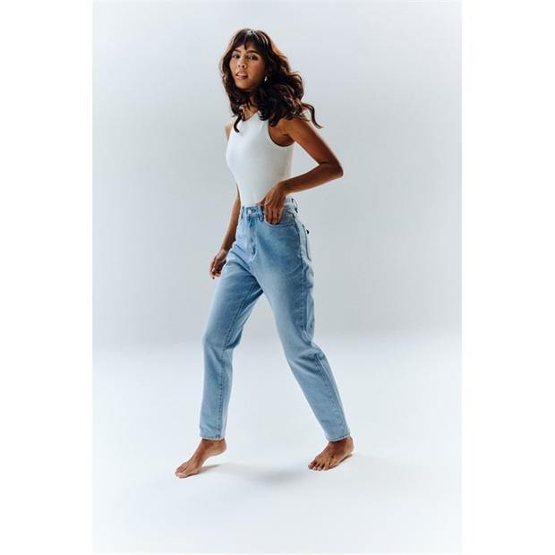 In The Style Light blue Sofia Straight Mom Jeans