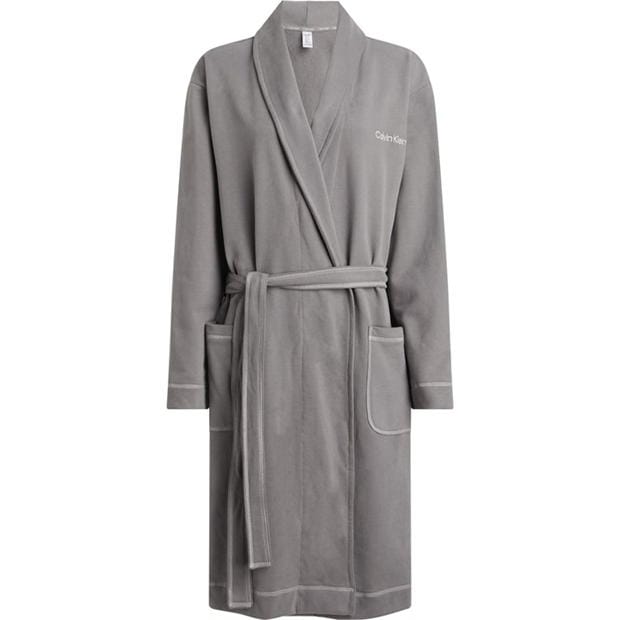 Calvin Klein Logo Embroidered Texture Bathrobe