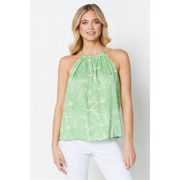 Be You Halter Neck Palm Print Top