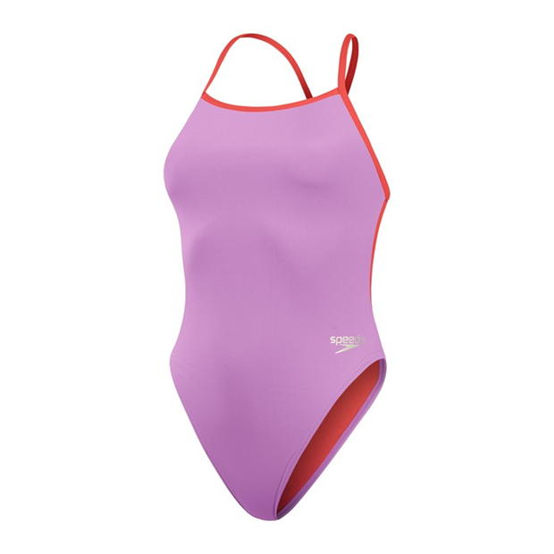 Speedo Solid Tie Back Swimsuit Womens