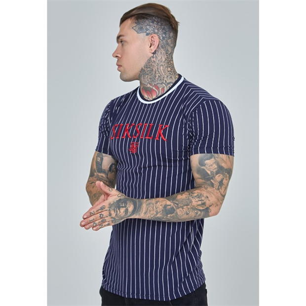 SikSilk Pinstr Tshrt Sn99