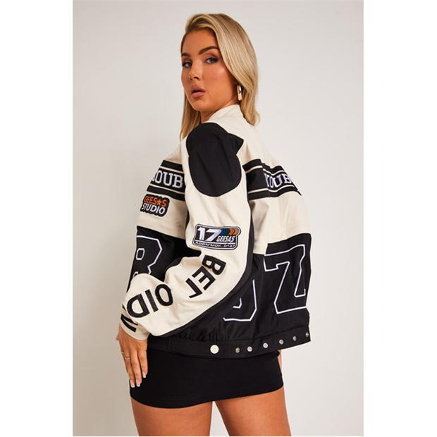 Missy Empire 2-in-1 Detachable Cropped Racing Jacket