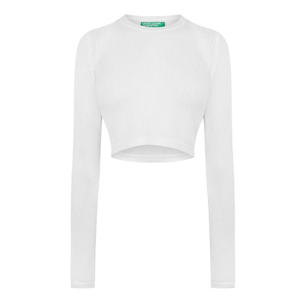 United Colors of Benetton Knitted Long Sleeve Crop Top