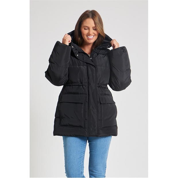 Be You Drawstring Short Padded Coat