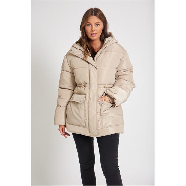 Be You Drawstring Short Padded Coat