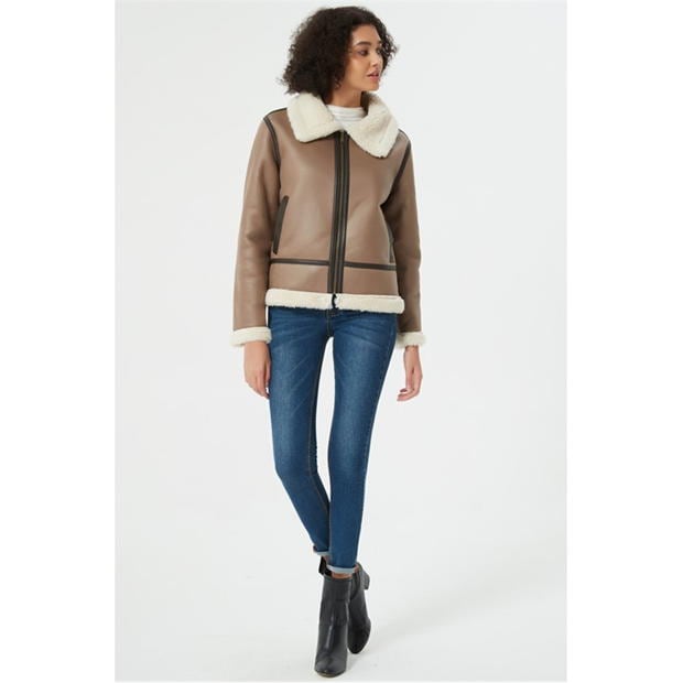 Be You Suedette Aviator Jacket