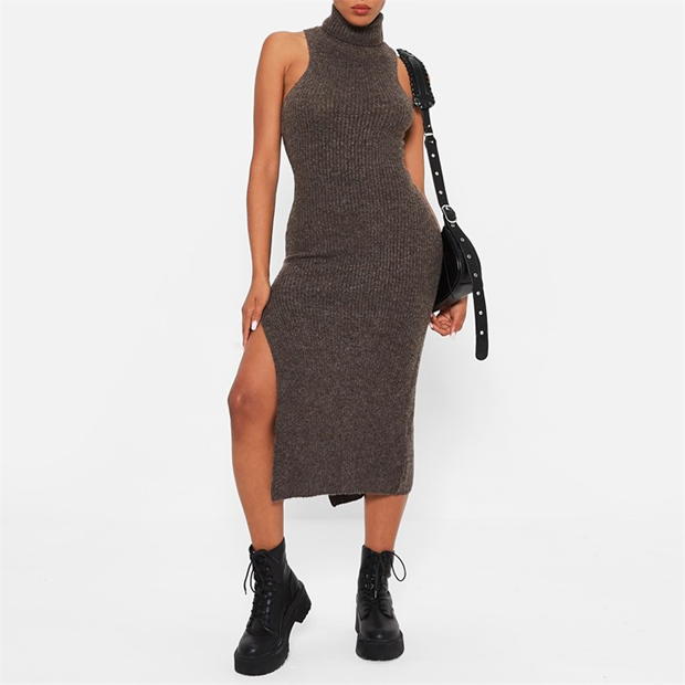 I Saw It First Recycled Blend Roll Neck Knit Midaxi Dress Co-Ord