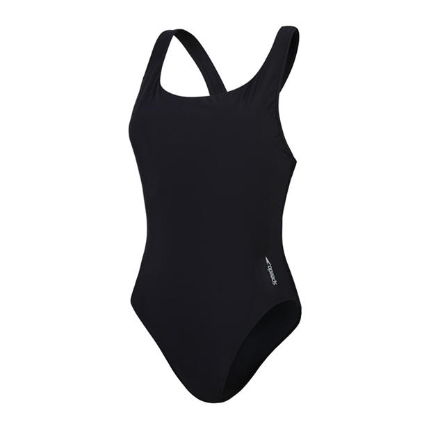 Speedo Women's Solid Scoop With Mesh One Piece