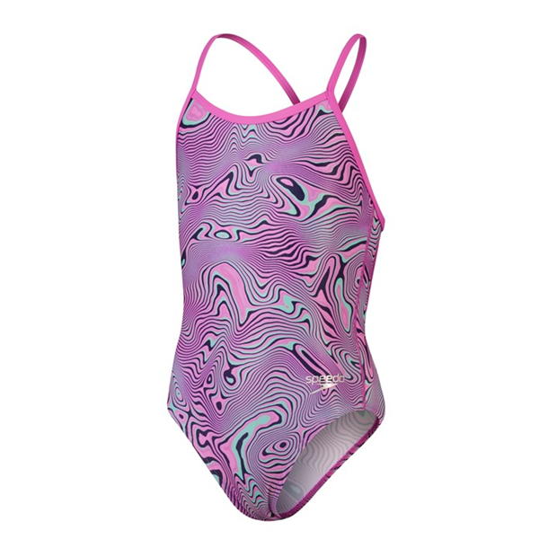 Speedo All Over Digital Vback One Piece Junior Girls