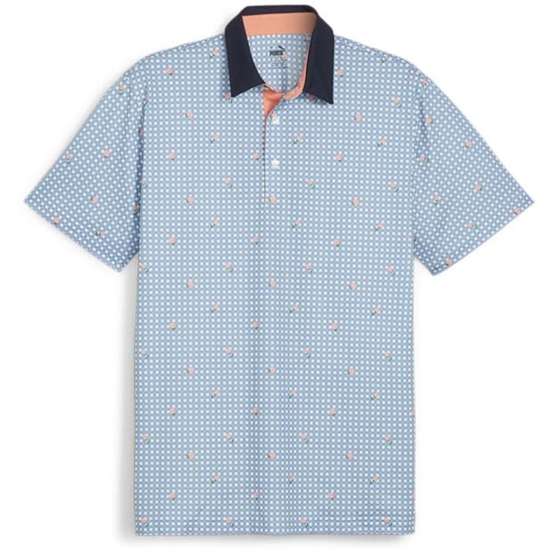 Puma Pique Gingham Polo Shirt Mens