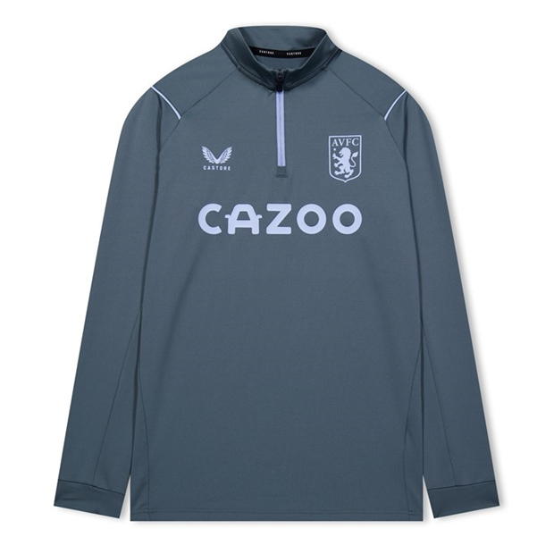 Castore Aston Villa Staff Training Quarter Zip Midlayer Top Juniors