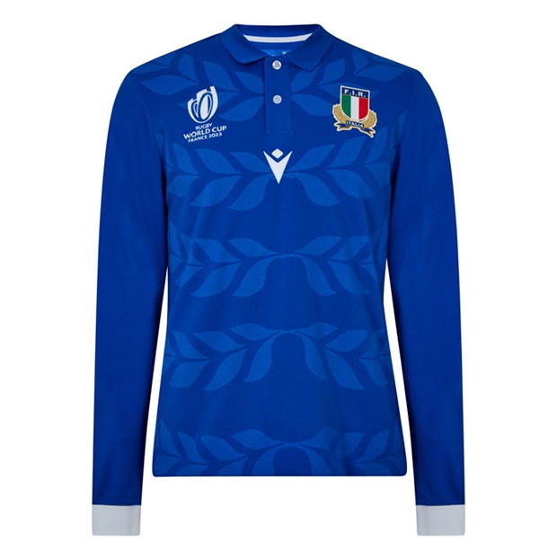 Macron Italy Rugby Home Polo Shirt 2023 2024 Adults